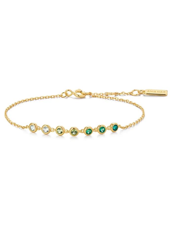 Браслет из стерлингового серебра 925 пробы Gold Green Station B073-04G