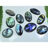 24X29-23X37MM Natural Multi Labradorite Oval Cabochon Loose Gemstone 10Pcs LL-934