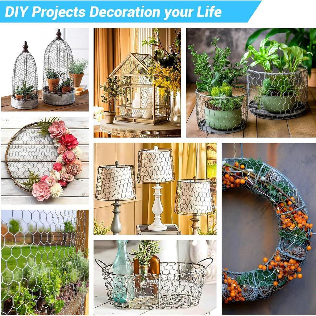 Забор для кроликов Металлическая шестиугольная сетка Ограждение для птицы Рулон сетки для кур Для домашних животных Дерево Курятник Садовый компостер Балкон