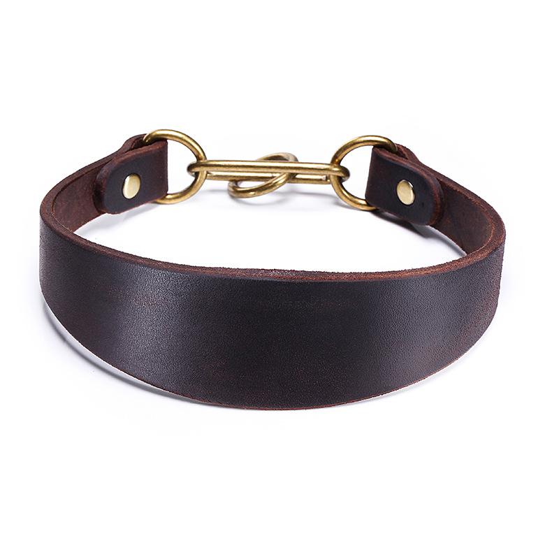 Кожаный ошейник для собаки, защита шеи, защита шеи собаки, ошейник Gree Huibit, кожаная цепь-петля, защита шеи для гончей