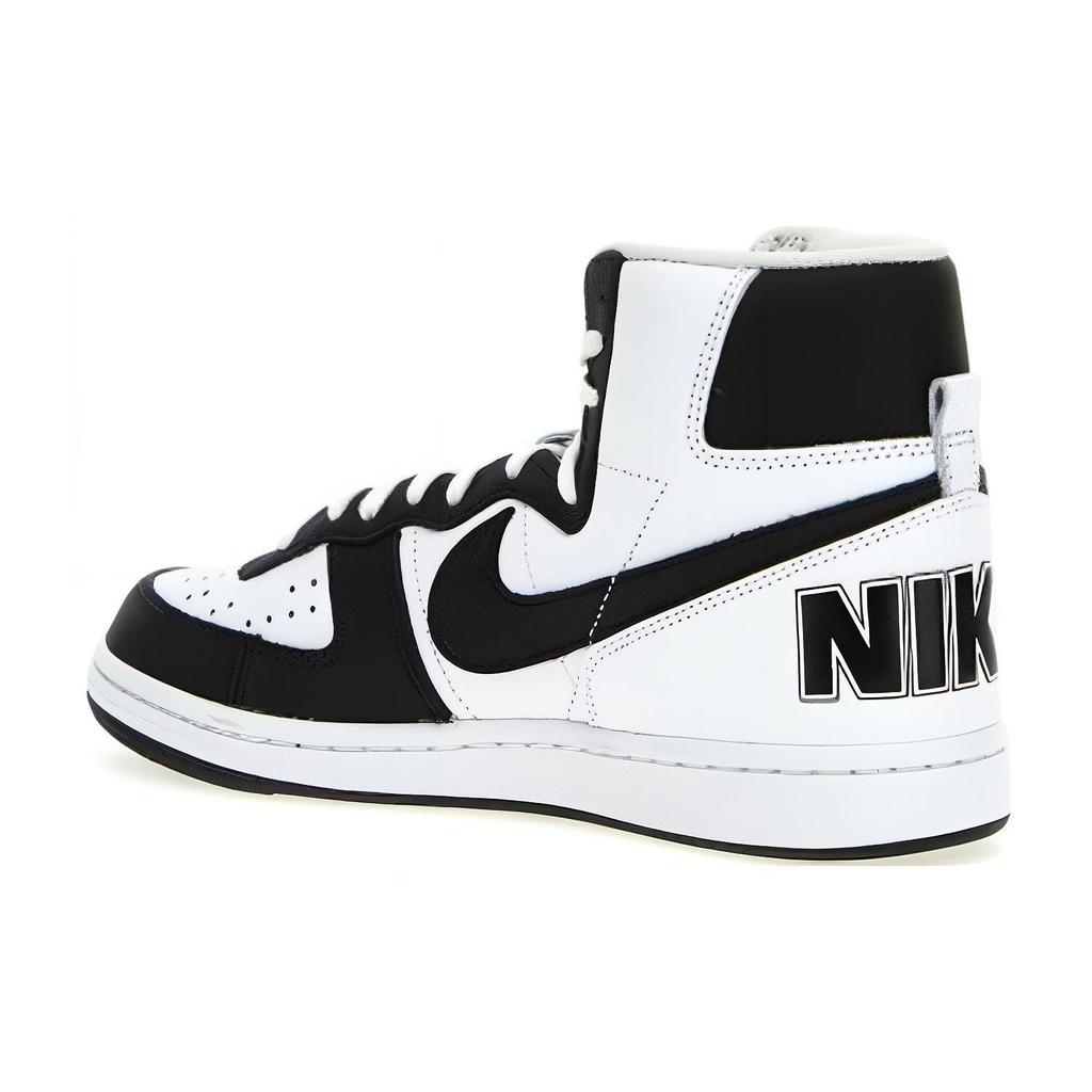 Nike CDG X Кожаные Высокие Кроссовки на Шнуровке с Круглым Носком Мужские кроссовки Черно-белые PKK1050011