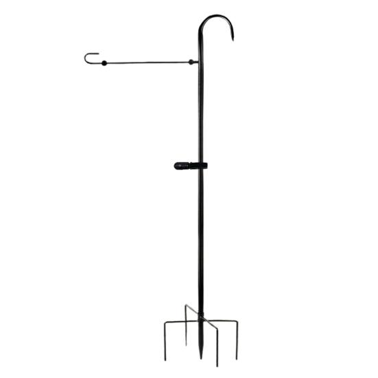 Подставка для флага в саду, многофункциональный держатель для флага во дворе с крючком для пастуха, толстая металлическая сегментированная подставка для флагштока для кормушек для птиц на открытом воздухе, флаги