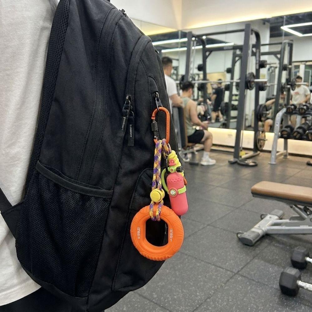 Silicone Diving Oxygen Cylinder Keychain Portable Hand Grip Ring Backpack Charm Students