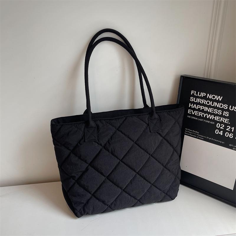 Студенческая сумка-тоут для занятий, женская новая вместительная сумка для поездок на работу, модная осенне-зимняя ромбовидная повседневная сумка через плечо