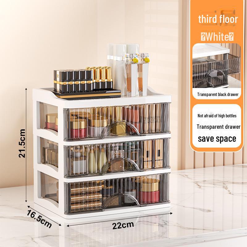 Черная роскошная многослойная коробка для хранения косметики и прозрачный шкаф с ящиками