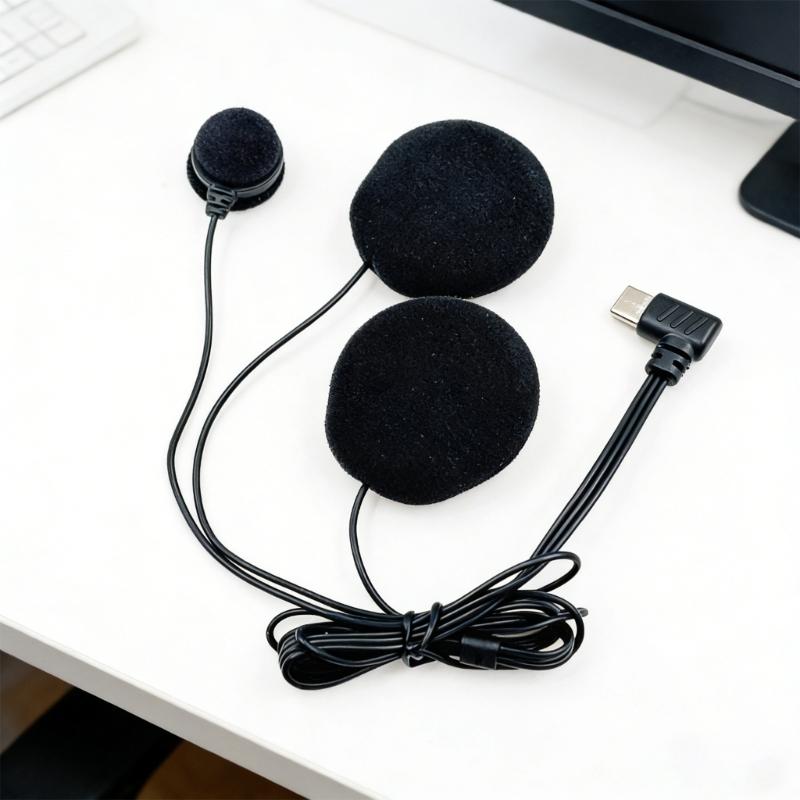 USB Type-C гарнитура для шлема с микрофоном, совместима с полнолицевыми шлемами, включает шумоподавление и регулируемую штангу