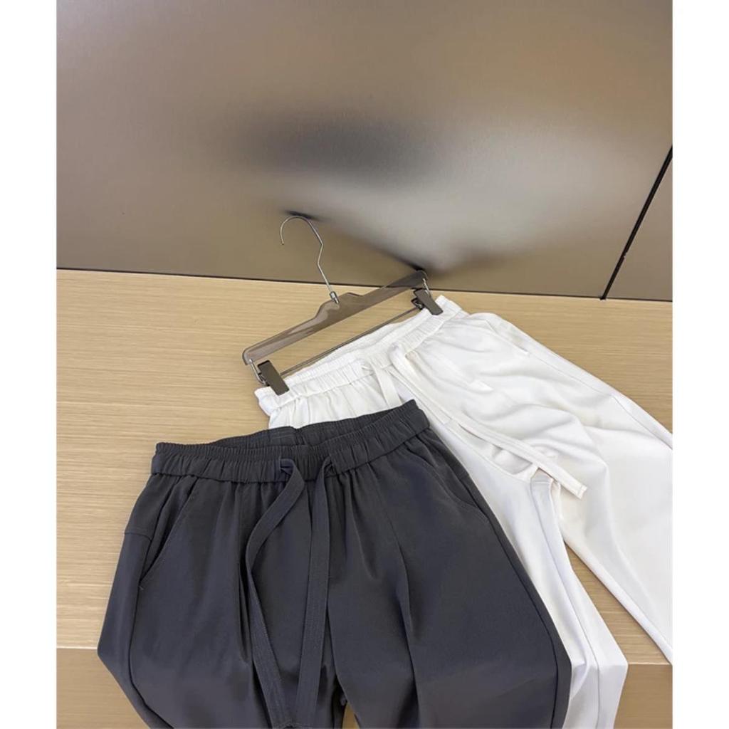 Мужские классные летние зауженные брюки-шаровары с защитой от морщин