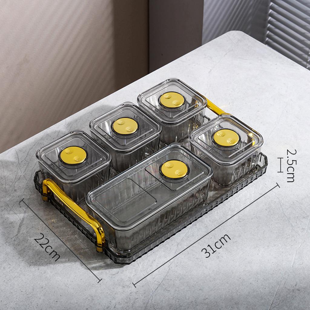 6 Bowls/Set Ried Fruit Salad Nuts Plate Snack Dishes Acrylic Dessert Jar Storage Dish Candies Container for Home Kitchen