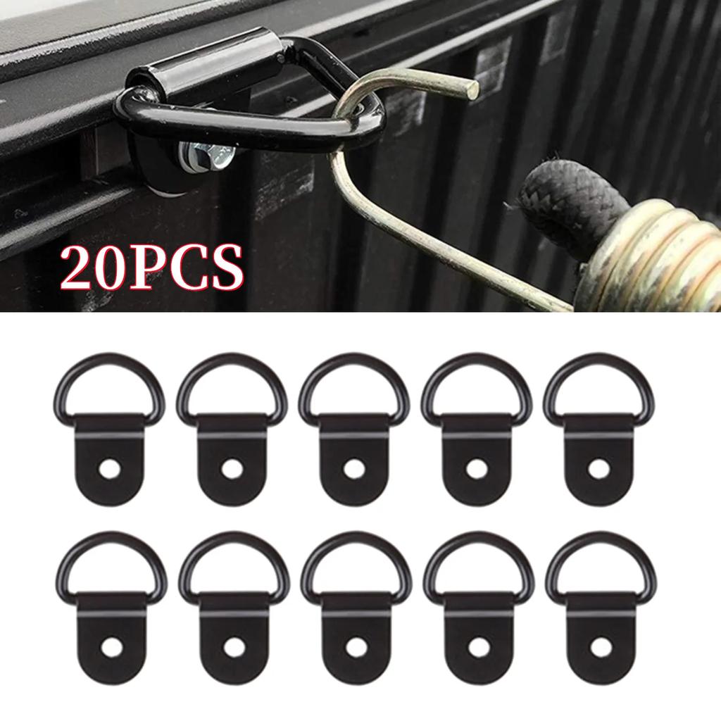 10/20pcs D Shape Pull Hook Tie Down Anchors Ring Iron Cargo Tie Down Ring for Truck Trailers RV Boats Accessories