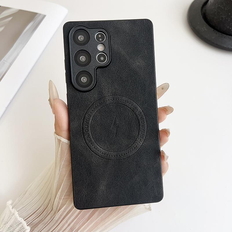 S25 Plus Роскошный Матовый Чехол для Телефона из Мягкой Кожи Для Samsung Galaxy S25 Ultra S25 Edge Бампер Ударопрочный Магнитная Крышка S25 FE Чехол