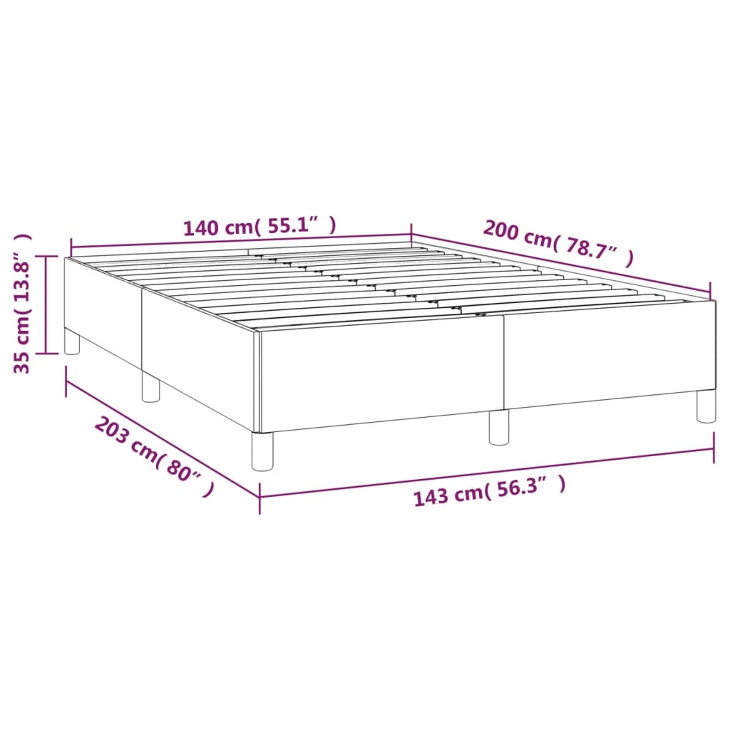 Bed Frame without Mattress Blue 140 x 200 cm Fabric