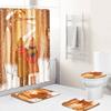 Лечебное Дерево Дупло Занавеска для Душа в Ванную Комнату Коврик для Пола Чехол на Унитаз Коврик для Ног Четырехпредметный Узор Размер