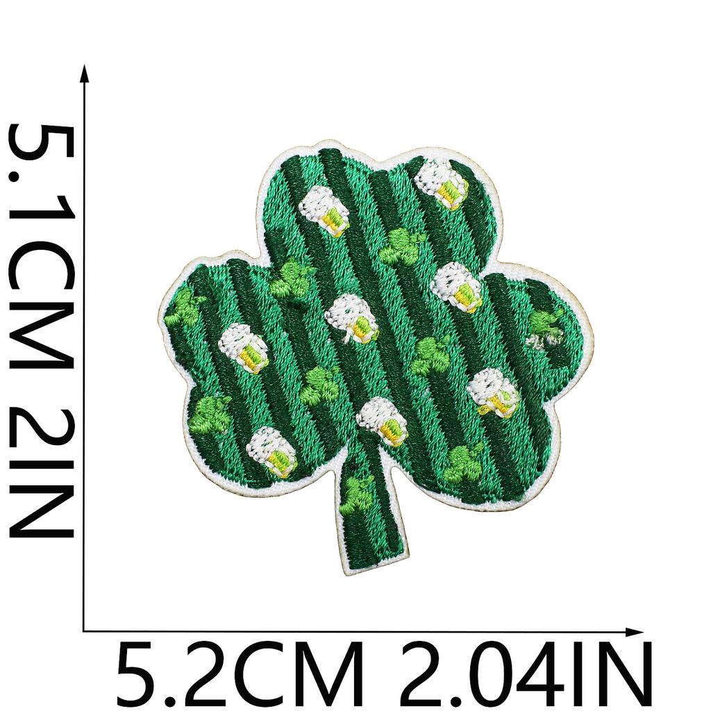 Clover Series Embroidery Cloth Sticker Holiday Clothes Decoration St. Patrick'S Day Patch Sticker Car Rainbow Chapter Boy