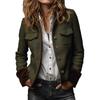 Womens Vintage Blazer Jacket Trendy Turn-down Collar Slim Fit Winter