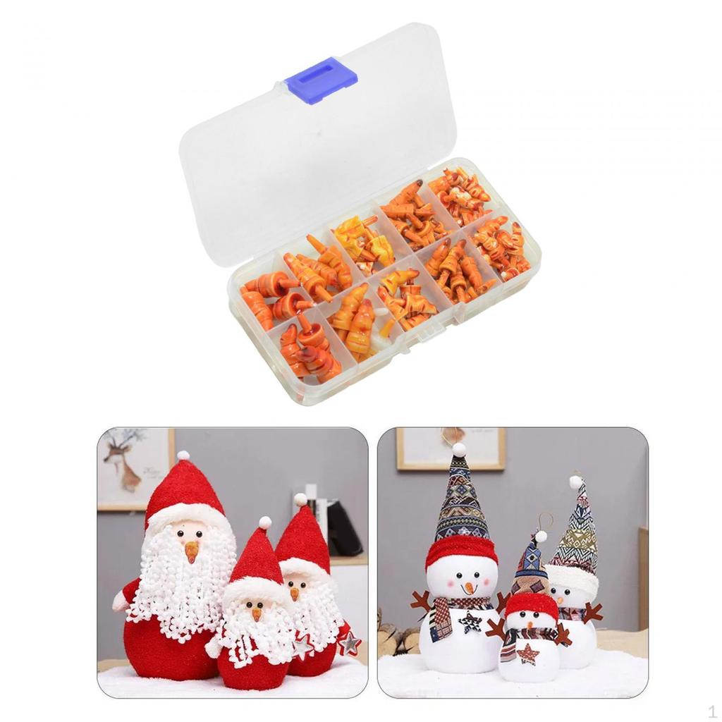 70Pcs Snowman Noses, Christmas Making Accessories DIY Craft Supplies Santa Claus Dolls
