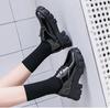 Туфли из искусственной кожи, женские весенние новые корейские женские туфли на платформе с круглым носком, белая повседневная обувь на платформе со шнуровкой сзади, женская обувь на плоской подошве