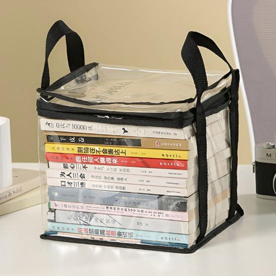 Multifunctional Storage Box Foldable Book Box with Handle Zipper Closure Waterproof Toy Box Transparent Storage Case