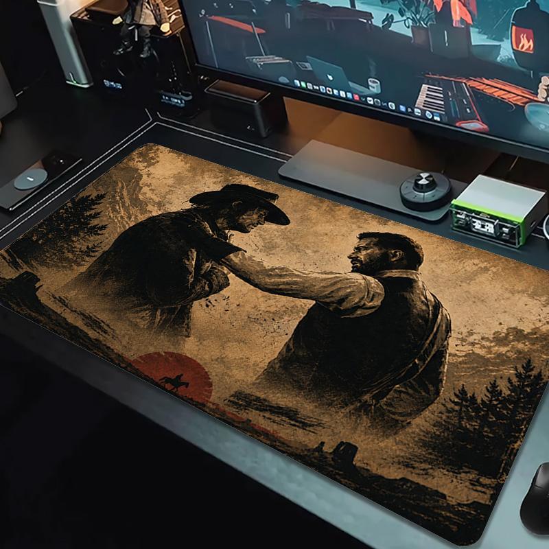 RDR2 Game Color Mouse Pad Large Gaming Table Cushion Non-slip Laptop Tablet Big Mousepad XXL Mat Mini PC Playmat With Lock edge