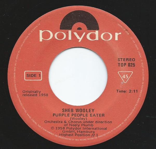 7-дюймовая пластинка SHEB WOOLEY MARK DINNING The Purple People Eater Teen Ange TOP025 Polydor Canada Рок Б/у