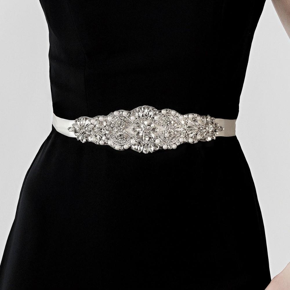 Ribbon Wedding Belt Silver Bridal Sashes Fashion Bridal Belt  Wedding