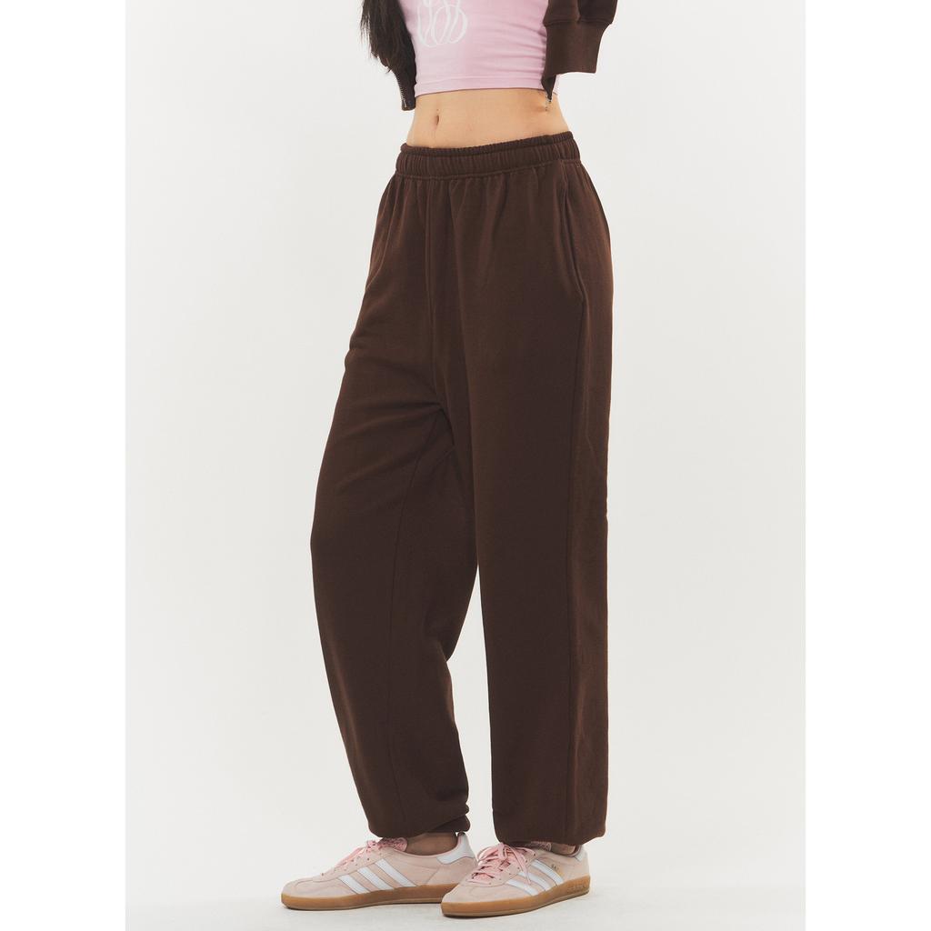 RAWMANTICS Logo Embroidered Pocket Signature Fit Jogger Pants Brown