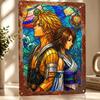 Final Fantasy X Stained Glass Art Poster Retro D Printed Metal Signs Customized Wall Hanging Gift for Decoration Room Wand Deko