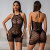 Горячие Распродажи Прозрачные Черные Сексуальные Сетчатые Боди-Чулки с Вырезами Популярные Боди без Спинки с Вышивкой Женское Нижнее Белье Боди