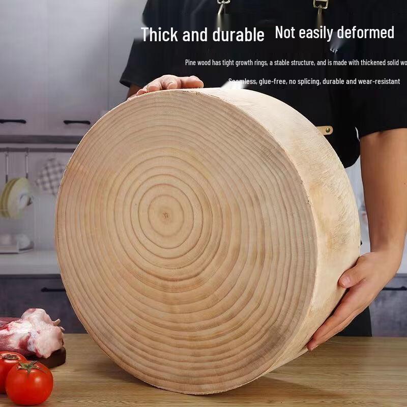 Round Pine Wood Chopping Board with Handle