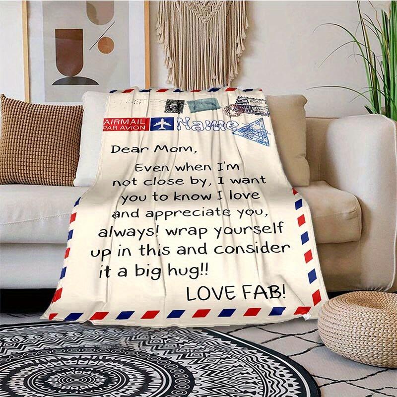 For Mom Customized Your Name Blanket Warm Comfortable Soft Blanket For Chair Office Sofa Bed Sofa Office Camping Suitable For Gifting Relatives And
