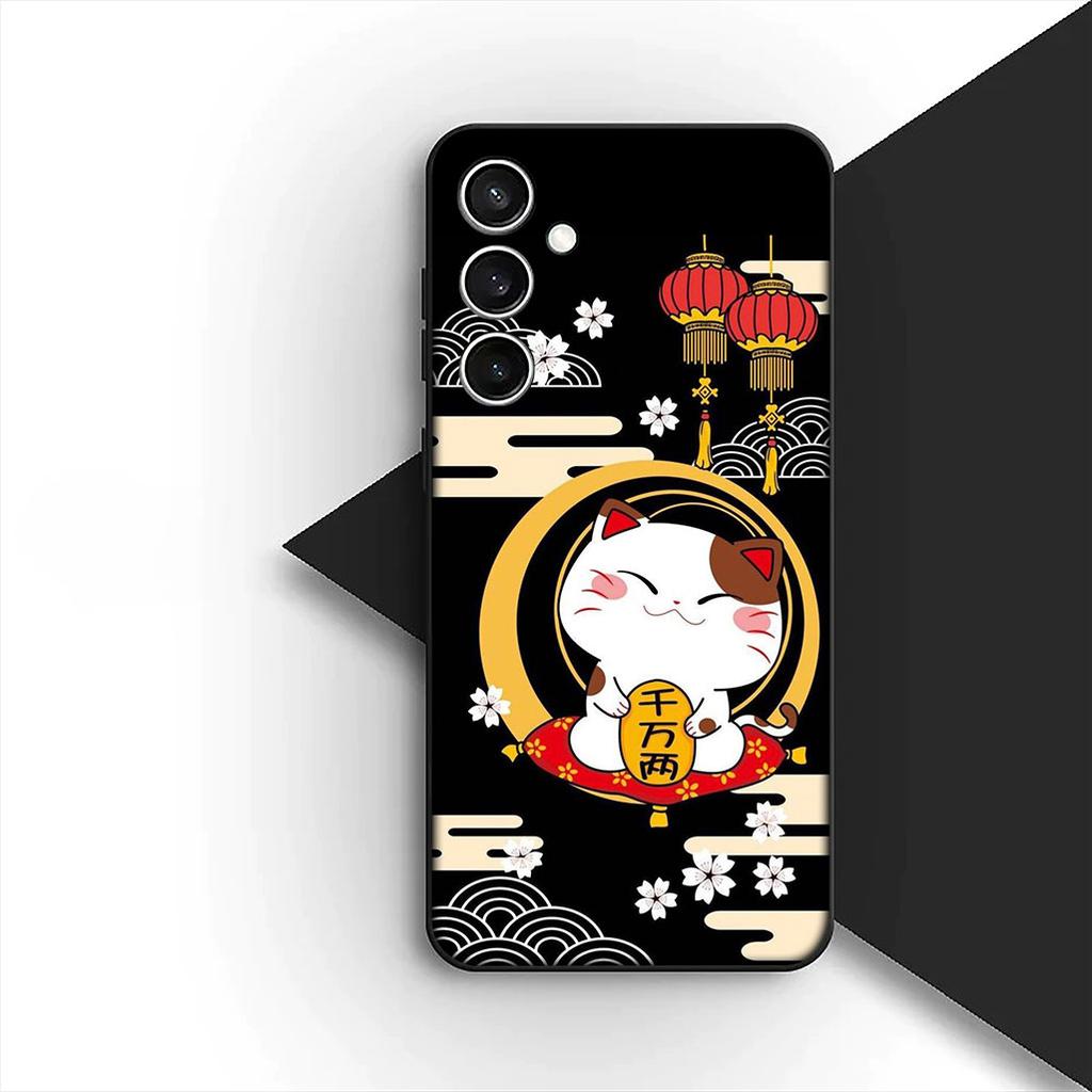 Protective Cover for Samsung Galaxy S20 S22 S21 FE Ultra Plus A07 A17 A15 A16 A25 A57 A37 Casing Phone Case Lucky Money Cat