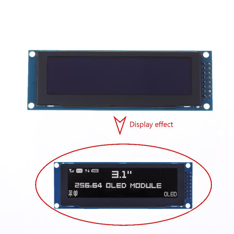 3.12-дюймовый модуль OLED-дисплея SSD1322 256x64 для Arduino STM32 SPI I2C-интерфейс с предварительно припаянным штыревым разъемом