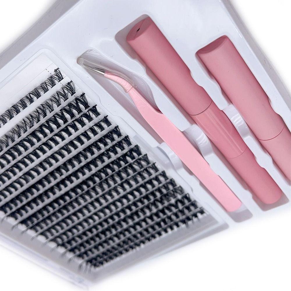 С клеем Отдельные ресницы DIY Накладные ресницы Набор кластерных ресниц ручной работы в домашних условиях