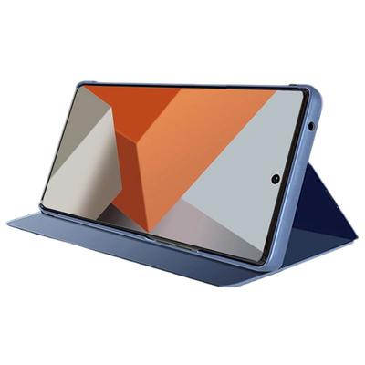 Чехол для Xiaomi Redmi Note 13 4G с окошком для просмотра, гальванизированный кожаный чехол для телефона со стендом
