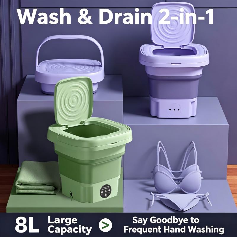 Portable Mini Washing Machine Socks Underwear Panties Retractable Home 8L Foldable Washing Machine 3 Models With Spinning Dry