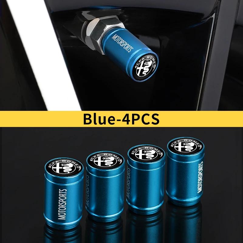 Car Stickers For Alfa Romeo 4PCS Car Wheel Tire Valve Caps Tyre Rim Stem Dustproof Covers For Alfa Romeo 159 Giulietta Giulia 14