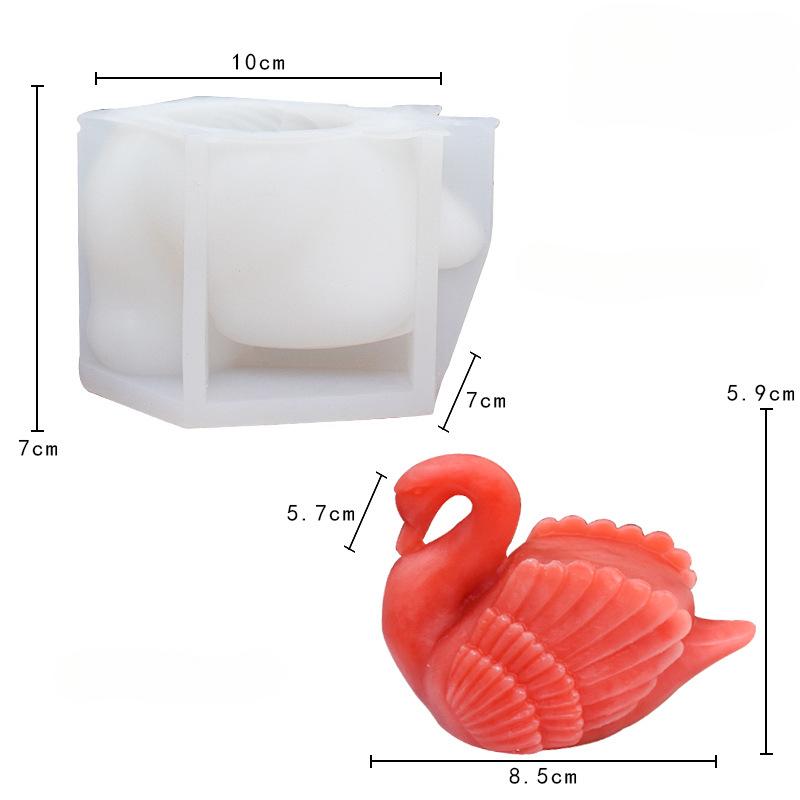 New White Swan Silicone Candle Mold Soap Resin Gypsum Mould Animal Bird Chocolate Cake Making Set Wedding Decor Gifts