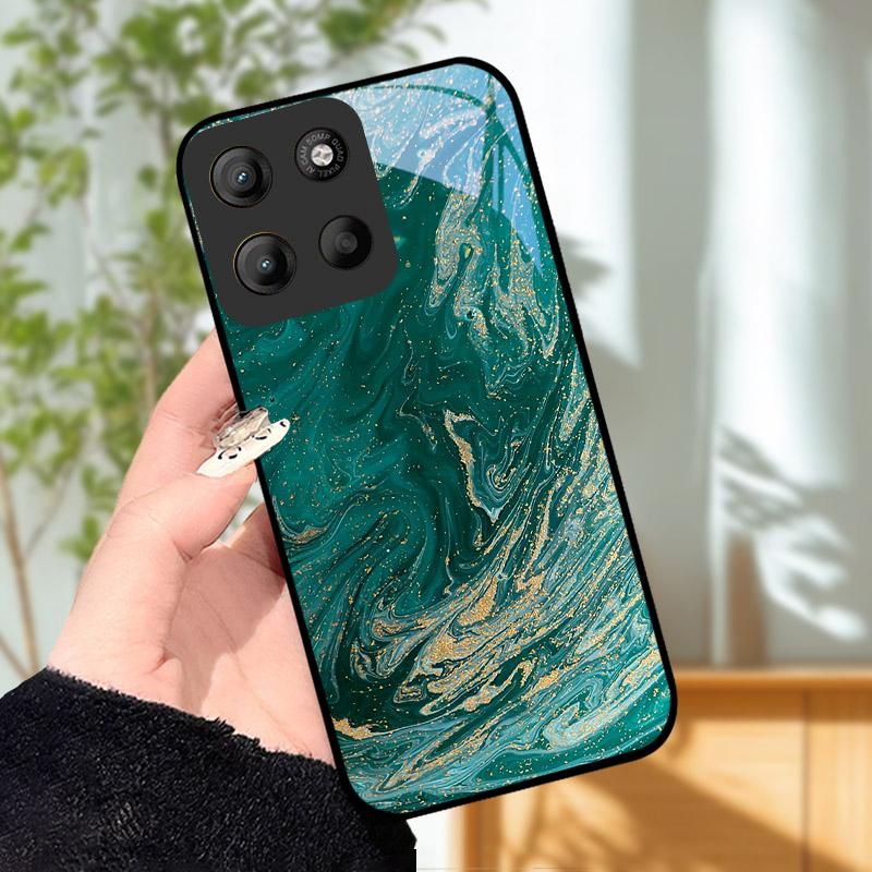 For Motorola Moto G15 Case Coque For Motorola MotoG15 Phone Case Luxury Tempered Glass Phone Cover G 15 Camera Protective Shell