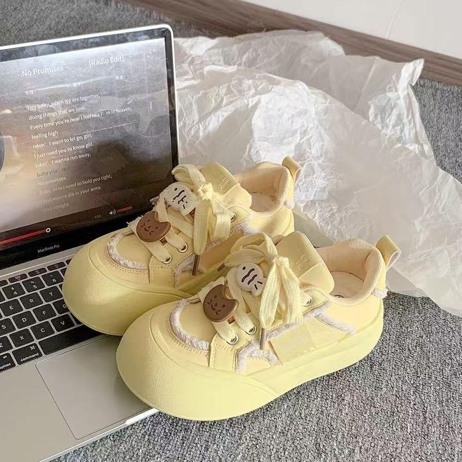 Чжао Рут кампус ветер большеголовые туфли круглый носок толстая подошва туфли весна новинка нишевые универсальные туфли-хлебцы