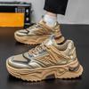 Мужская обувь осень и зима молодежный спорт досуг бег нескользящая продвинутая платформа чувство интернет знаменитость меха стиль папа прилив обувь