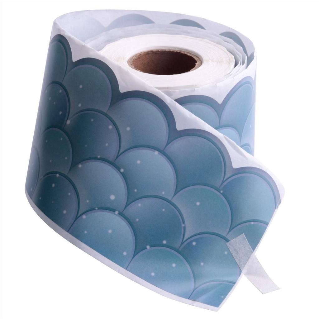 BHBL 20M Ombre Blue Scallops Bulletin Board Borders Rainbow Straight Borders Classroom or Home School Decoration
