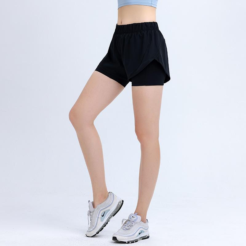 Loose slim fit anti-light three-point yoga shorts elastic running fitness pants light and breathable sports hot pants women's summer