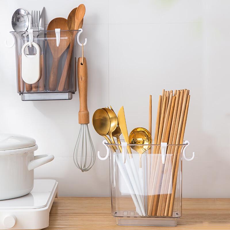 Настенный прозрачный разделенный держатель для кухонной утвари
