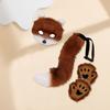 Furry Therian Costume Set for Girls Women Faux Fur Tail Plush Masque Fluffy Paw Gloves Set Fox Cat Wolf Animal Cosplay Accessories for Halloween
