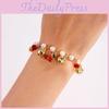 Fruit Jewelry Cherry Strawberry Heart Alloy Bracelet For Women Gift