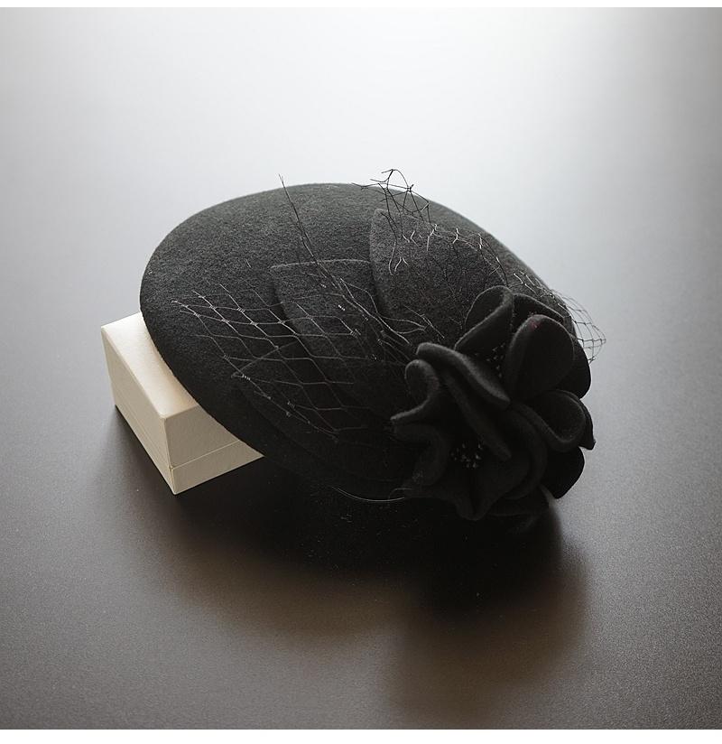 Свадебная женская шляпа, шляпа-таблетка с цветком, 100% австралийская шерсть, церковный берет, фетровая шляпа для коктейля, банкета, фетровая шляпа-федора