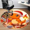 Christmas Charmander Pokémon Office Round Area Rug, Under Office Chairs Bedroom Living Room Home Decor  a1022205