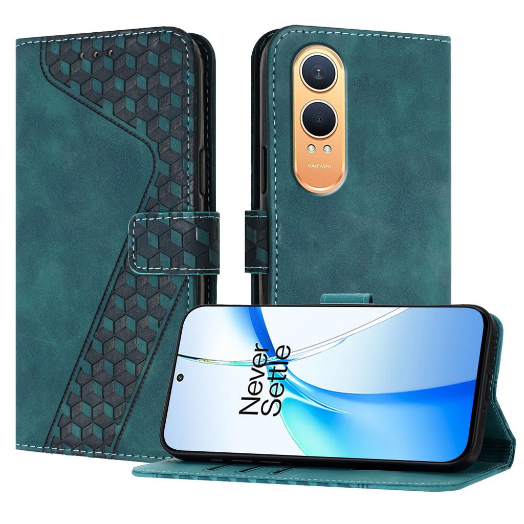 For OnePlus Nord CE4 Lite 5G Leather Case 7-Shaped Pattern Wallet Stand Shockproof Phone Cover