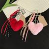 Cute Heart Plush Keychain Bag Hanging Plush Dolls Pendant Creative Rabbit Fur Keychain  Students
