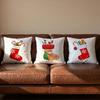 red socks Merry Chrismas Cushion Cover Soft Reversible Durable Pillow Cover MultiScene Use for Home Car Daily Comfort