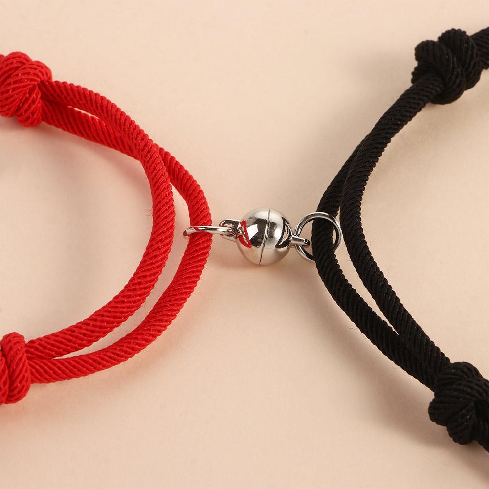 Simple Men Women Friendship Gifts Braided Rope Magnet Bracelet Fashion Jewelry Couple Bracelets